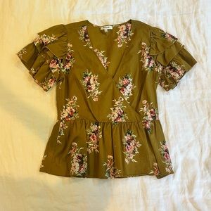 Madewell Gold Floral Blouse - Worn once!